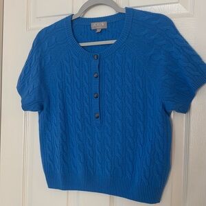 ✨ J Crew cashmere cable knit henley short sleeve sweater ✨